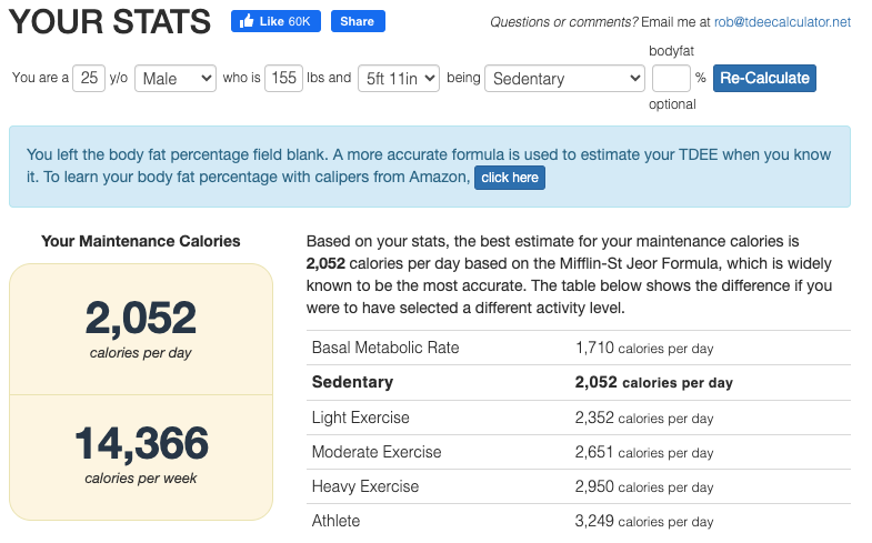 basal metabolic rate calculation