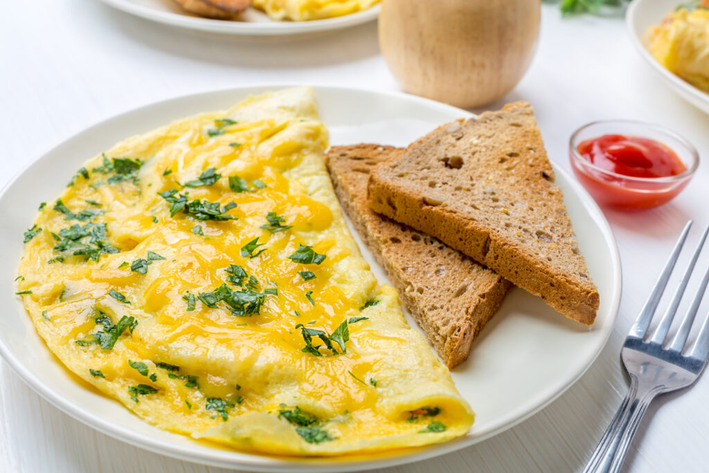 Egg omelette and cheese for weight gain