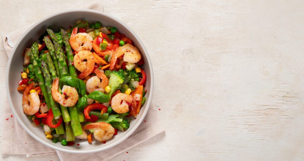 Seafood stir fry for weight gain
